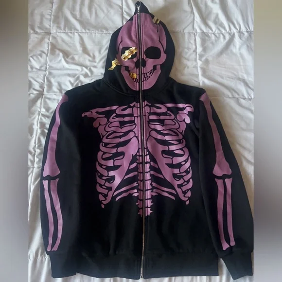 Ghetto dreams screwton skeleton full zip jacket